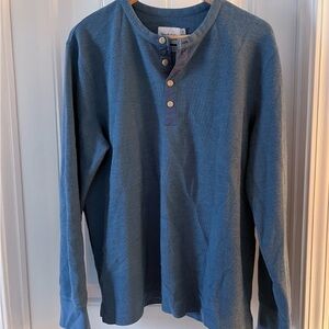 Goodfellow & Co Long Sleeve Blue Henley Shirt